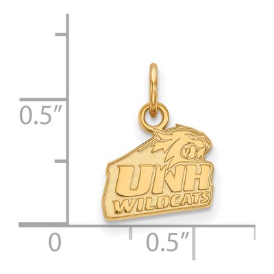 University of New Hampshire 10K Yellow Gold UNH Wildcats Extra Small Pendant – view 2