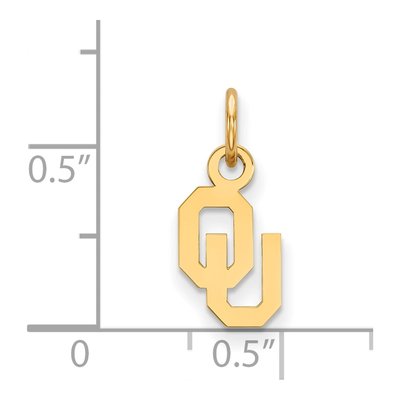 University of Oklahoma 10K Yellow Gold O-U Extra Small Pendant – view 2