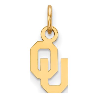 University of Oklahoma 10K Yellow Gold O-U Extra Small Pendant