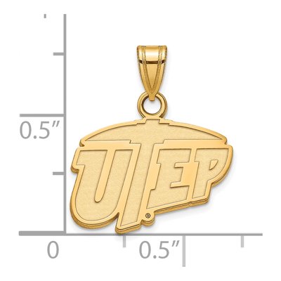 University of Texas at El Paso 10K Yellow Gold UTEP Miners Small Pendant – view 2