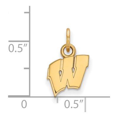 University of Wisconsin 10K Yellow Gold Extra Small Of Letter W Pendant – view 2