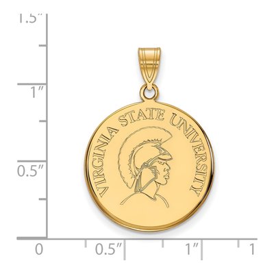 Virginia State University 10K Yellow Gold Large Disc Pendant – view 2