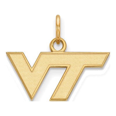Virginia Tech 10K Yellow Gold V-T Extra Small Pendant