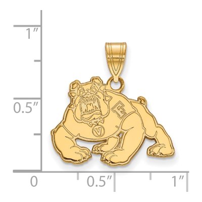 California State University Fresno 10K Yellow Gold Medium Bulldog Pendant – view 2