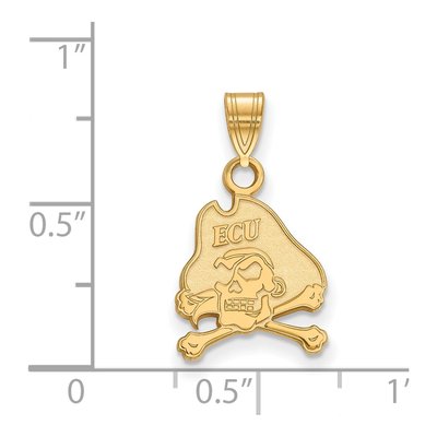 East Carolina University 10K Yellow Gold Small Pirate Pendant – view 2