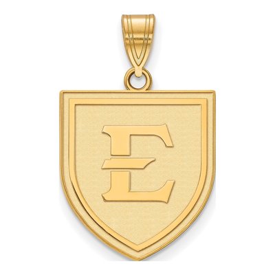 East Tennessee State University 10K Yellow Gold Shield Large Letter E Pendant