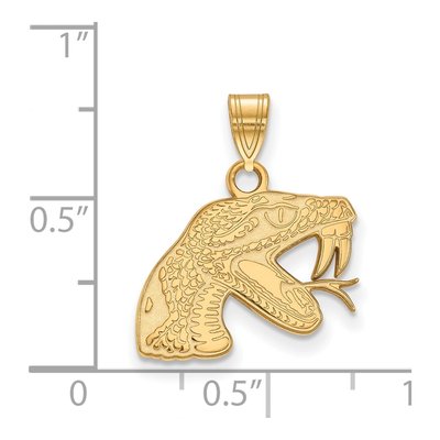 Florida A&M University 10K Yellow Gold A&m Rattler Small Pendant – view 2