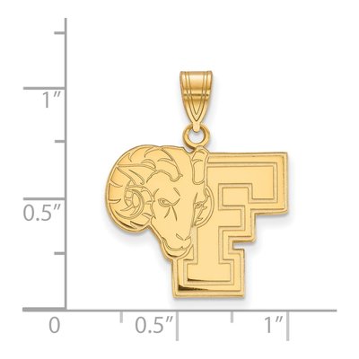 Fordham University 10K Yellow Gold Large Ram Pendant – view 2