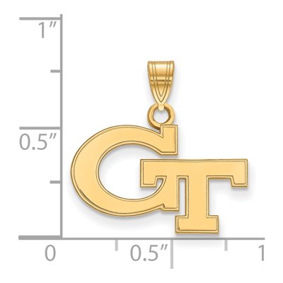 Georgia Institute of Technology 10K Yellow Gold G-T Small Pendant – view 2
