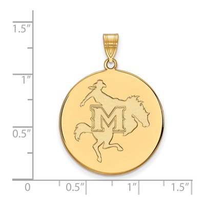 McNeese State University 10K Yellow Gold Extra Large Disc Pendant – view 2