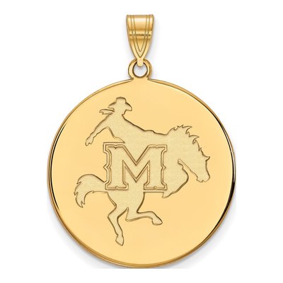 McNeese State University 10K Yellow Gold Extra Large Disc Pendant