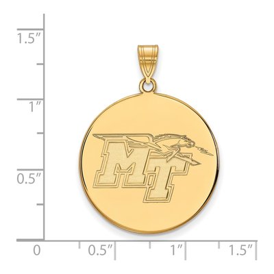 Middle Tennessee State University 10K Yellow Gold Extra Large Disc Pendant – view 2
