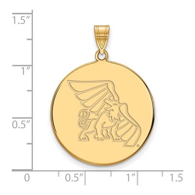 Missouri Western State University 10K Yellow Gold Griffon Extra Large Disc Pendant – view 2