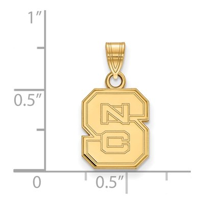 North Carolina State University 10K Yellow Gold N-C-S Small Pendant – view 2