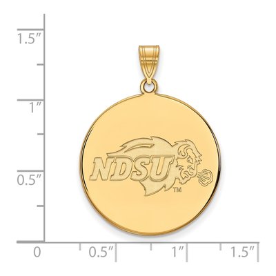 North Dakota State University 10K Yellow Gold Extra Large Disc Pendant – view 2