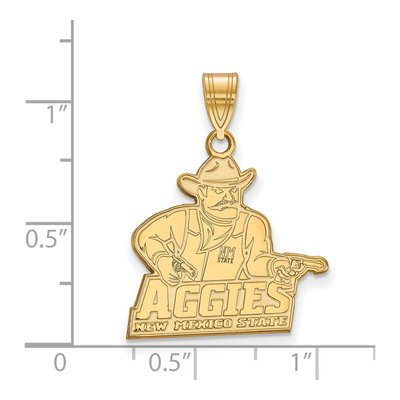 New Mexico State University 10K Yellow Gold NMSU Aggies Large Pendant – view 2