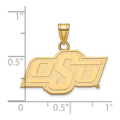 Oklahoma State University 10K Yellow Gold O-S-U Small Pendant – view 3
