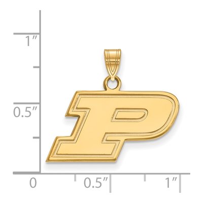 Purdue University 10K Yellow Gold Small Letter P Pendant – view 2