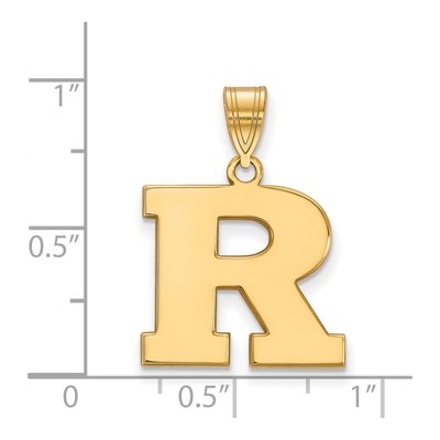 Rutgers University 10K Yellow Gold Medium Letter R Pendant – view 2