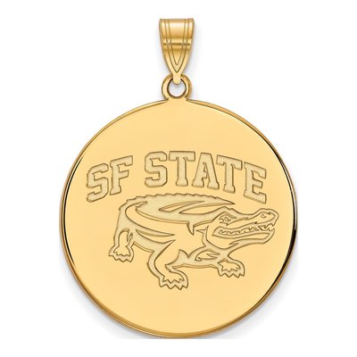 San Francisco State University 10K Yellow Gold Extra Large XL Disc Pendant