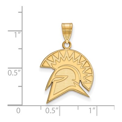 San Jose State University 10K Yellow Gold Large San Spartan Pendant – view 2