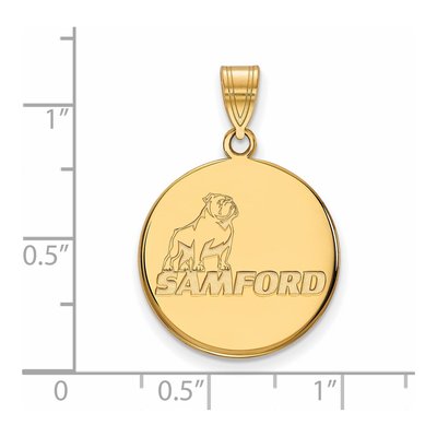 Samford University 10K Yellow Gold Large Disc Pendant – view 2