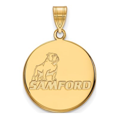Samford University 10K Yellow Gold Large Disc Pendant