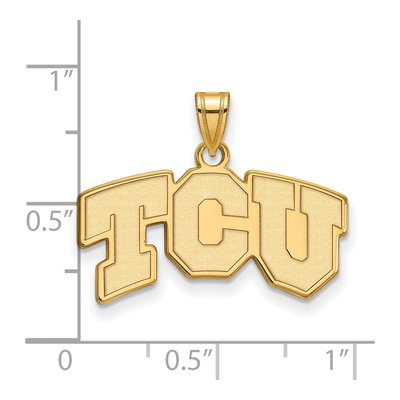 Texas Christian University 10K Yellow Gold T-C-U Small Pendant – view 2