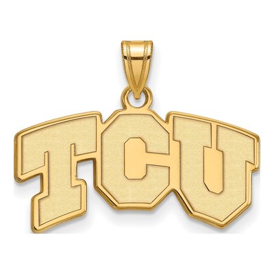 Texas Christian University 10K Yellow Gold T-C-U Small Pendant
