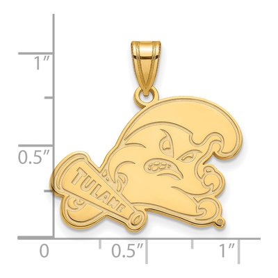 Tulane University 10K Yellow Gold Large Pendant – view 2