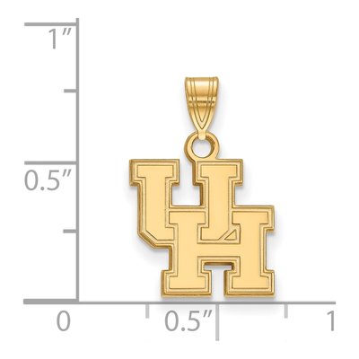 University of Houston 10K Yellow Gold U-H Small Pendant – view 2