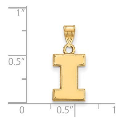 University of Illinois 10K Yellow Gold Letter I Small Pendant – view 2