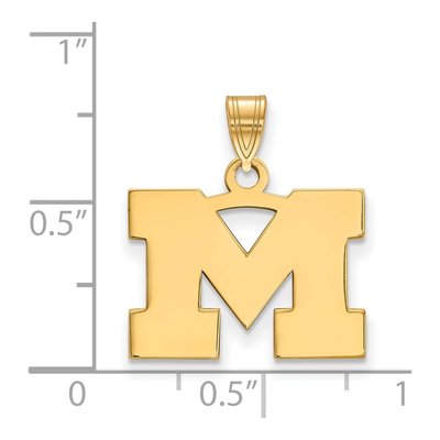 University of Michigan 10K Yellow Gold Small Letter M Pendant – view 2