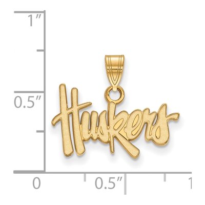 University of Nebraska 10K Yellow Gold Huskers Small Pendant – view 2