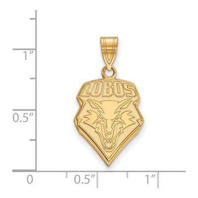 University of New Mexico 10K Yellow Gold Lobos Large Pendant – view 2