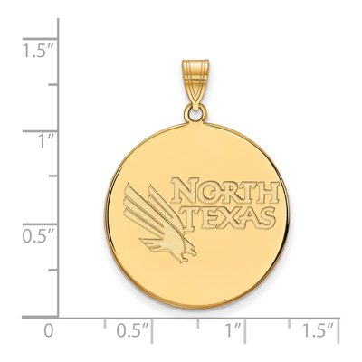University of North Texas 10K Yellow Gold Extra Large Disc Pendant – view 2