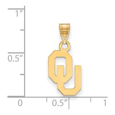 University of Oklahoma 10K Yellow Gold O-U Small Pendant – view 2