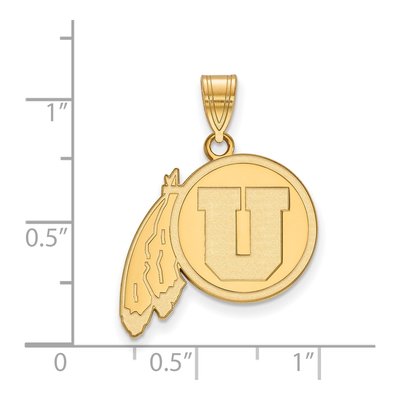 University of Utah 10K Yellow Gold Large Pendant – view 2
