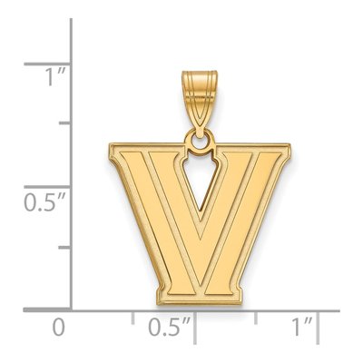 Villanova University 10K Yellow Gold Medium Letter V Pendant – view 2