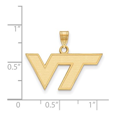 Virginia Tech 10K Yellow Gold V-T Small Pendant – view 2