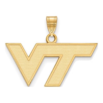 Virginia Tech 10K Yellow Gold V-T Small Pendant