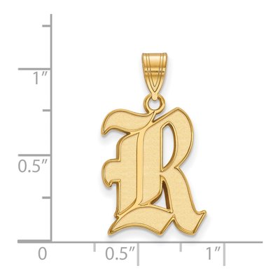 Rice University 10K Yellow Gold Large Letter R Pendant – view 2