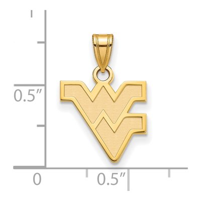 West Virginia University 10K Yellow Gold W-V Small Pendant – view 2
