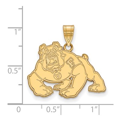 California State University Fresno 10K Yellow Gold Bulldog Large Pendant – view 2