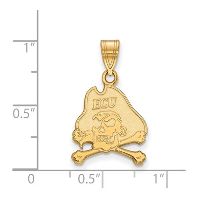 East Carolina University 10K Yellow Gold Medium Pirates Pendant – view 2