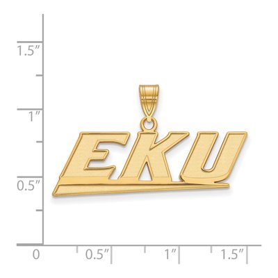 Eastern Kentucky University 10K Yellow Gold E-K-U Medium Pendant – view 2