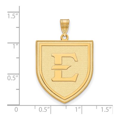 East Tennessee State University 10K Yellow Gold Extra Large Letter E Pendant – view 3