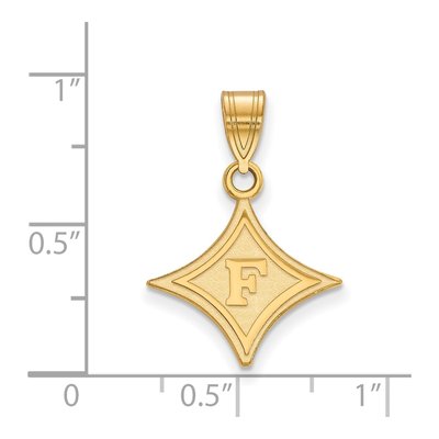 Furman University 10K Yellow Gold Medium Pendant – view 2