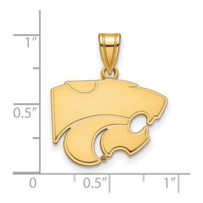 Kansas State University 10K Yellow Gold Medium Wildcat Pendant – view 2