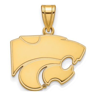 Kansas State University 10K Yellow Gold Medium Wildcat Pendant